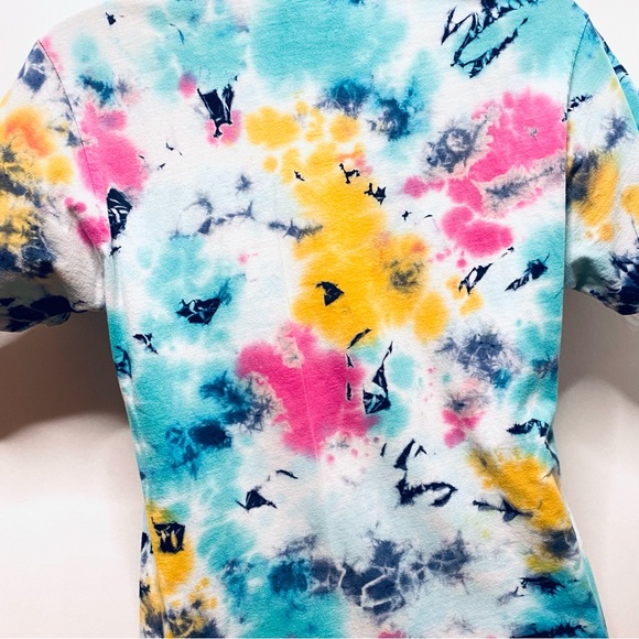 Neff Tie Die Rebel Club Mens graphic tee shirt teal M - Picture 2 of 6